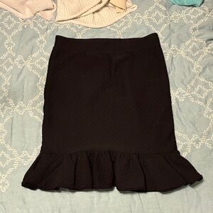 Anthropologie Postmark Skirt Basal Flounce Black Peplum Pull On skirt